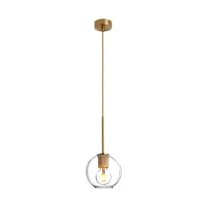Pico Glass & Metal Pendant Light, Antique Brass by Vencha Lighting, a Pendant Lighting for sale on Style Sourcebook