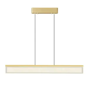 Stockholm LED Linear Pendant Light, 120cm, 3000K, Gold by Vencha Lighting, a Pendant Lighting for sale on Style Sourcebook