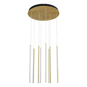 Centric Metal Dimmable LED Cluster Pendant Light, 8 Light, CCT, Gold by Vencha Lighting, a Pendant Lighting for sale on Style Sourcebook