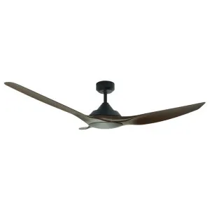 Raven Indoor / Outdoor DC Ceiling Fan, 132cm/52'', Black / Walnut by Vencha Lighting, a Ceiling Fans for sale on Style Sourcebook