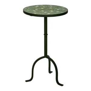 Haverick Mosaic Top Metal Round Occasional Table, Green / Black by Florabelle, a Side Table for sale on Style Sourcebook