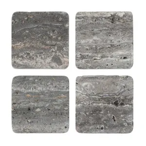 Graze 4 Piece Travertine Coaster Set, Pebble by Florabelle, a Tableware for sale on Style Sourcebook