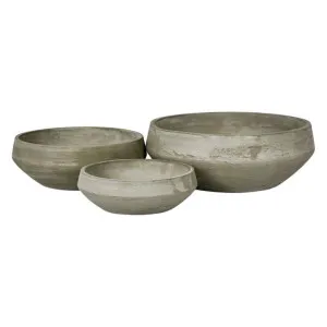 Landis Fiber Stone 3 Piece Planter Bowl Set, Grey by Florabelle, a Plant Holders for sale on Style Sourcebook