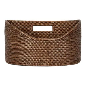 Paume Handcrafted Rattan Magazine Holder, Antique Brown by Florabelle, a Baskets & Boxes for sale on Style Sourcebook