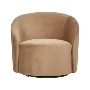 Sierra Velvet Fabric Swivel Tub Chair, Toffee by Florabelle, a Chairs for sale on Style Sourcebook