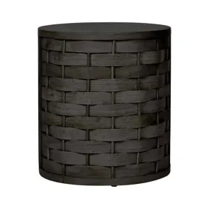 Glenthome Mindi Wood & Rattan Round Side Table, Black by Florabelle, a Side Table for sale on Style Sourcebook