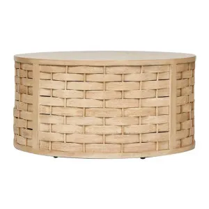 Glenthome Mindi Wood & Rattan Round Coffee Table, 90cm, Natural by Florabelle, a Coffee Table for sale on Style Sourcebook