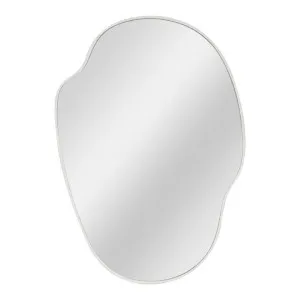 Dune Oak Timber Frame Organic Shape Wall Mirror, 87cm, White by Florabelle, a Mirrors for sale on Style Sourcebook