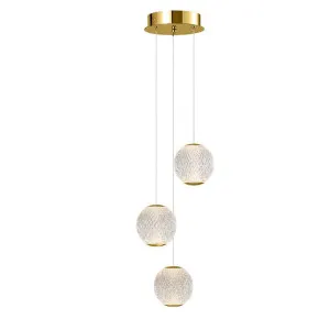 Langdon LED Cluster Pendant Light, 3 Light, 3000K, Gold by Vencha Lighting, a Pendant Lighting for sale on Style Sourcebook