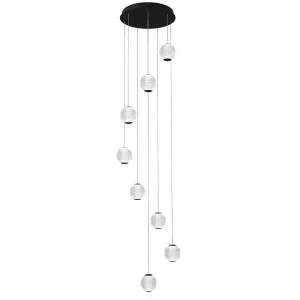 Langdon LED Cluster Pendant Light, 8 Light, 3000K, Black by Vencha Lighting, a Pendant Lighting for sale on Style Sourcebook