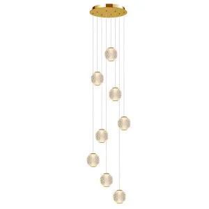Langdon LED Cluster Pendant Light, 8 Light, 3000K, Gold by Vencha Lighting, a Pendant Lighting for sale on Style Sourcebook