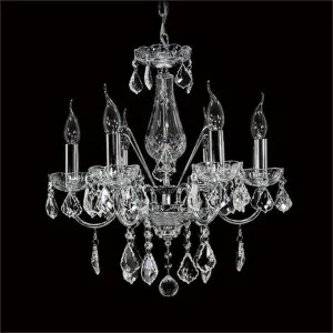 Basel Asfour Crystal Chandelier, 6 Arm, Chrome by Vencha Lighting, a Chandeliers for sale on Style Sourcebook