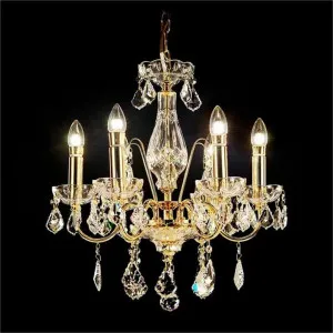 Basel Asfour Crystal Chandelier, 6 Arm, Gold by Vencha Lighting, a Chandeliers for sale on Style Sourcebook