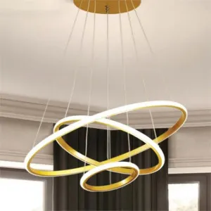 Crown LED 3 Ring Pendant Light, 3000K, Gold by Vencha Lighting, a Pendant Lighting for sale on Style Sourcebook