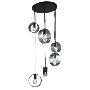 Galaxy Glass & Metal Cluster Pendant Light, 6 Light, Black by Vencha Lighting, a Pendant Lighting for sale on Style Sourcebook