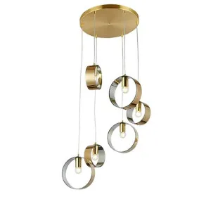 Galaxy Glass & Metal Cluster Pendant Light, 6 Light, Gold by Vencha Lighting, a Pendant Lighting for sale on Style Sourcebook