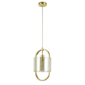Dynamic Glass & Metal Pendant Light, Gold by Vencha Lighting, a Pendant Lighting for sale on Style Sourcebook