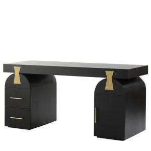 Junon 1.55m New Elm Home Office Desk - Full Black by Interior Secrets - AfterPay Available by Interior Secrets, a Desks for sale on Style Sourcebook