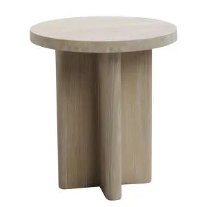 Agosti Travertine Marble Round Side Table - White Wash by Interior Secrets - AfterPay Available by Interior Secrets, a Side Table for sale on Style Sourcebook