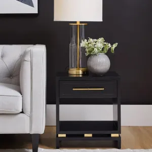 Pearl Luxury Small Bedside Table - Black by CAFE Lighting & Living, a Bedside Tables for sale on Style Sourcebook