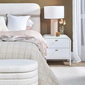 Carmen Oak Bedside Table - White by CAFE Lighting & Living, a Bedside Tables for sale on Style Sourcebook