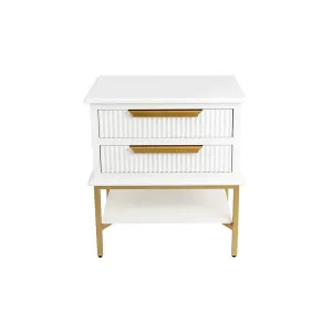 Ripple Bedside Table - Small White by CAFE Lighting & Living, a Bedside Tables for sale on Style Sourcebook