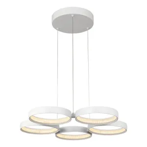 Olympus Aluminium Dimmable LED Ring Pendant Light, 5 Light, CCT, White by Cougar Lighting, a Pendant Lighting for sale on Style Sourcebook