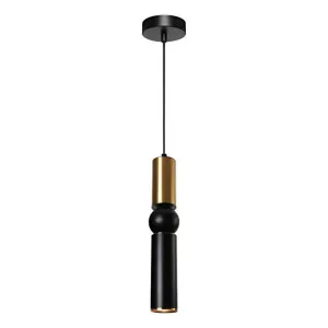 Rolo Steel Pendant Light, Black / Gold by Cougar Lighting, a Pendant Lighting for sale on Style Sourcebook