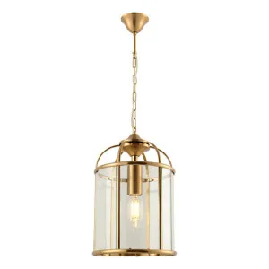 Clovelly Metal & Glass Pendant Light, Small, Gold by Cougar Lighting, a Pendant Lighting for sale on Style Sourcebook