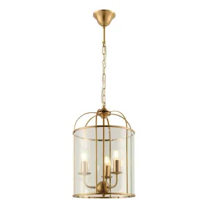 Clovelly Metal & Glass Pendant Light, Medium, Gold by Cougar Lighting, a Pendant Lighting for sale on Style Sourcebook