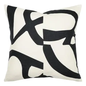 Sigrid Feather Fill Cushion 50x50cm in Black / White by OzDesignFurniture, a Cushions, Decorative Pillows for sale on Style Sourcebook