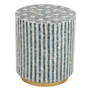 Nya Decorative Stool in Blue / Ivory by OzDesignFurniture, a Stools for sale on Style Sourcebook