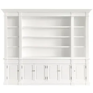 Dundee Birch Timber Bookcase, 270cm, Matt White by Manoir Chene, a Bookshelves for sale on Style Sourcebook