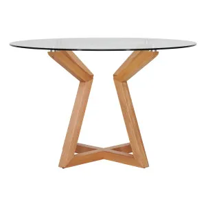 Zara Round Dining Table 120cm in Glass / Clear Lacquer by OzDesignFurniture, a Dining Tables for sale on Style Sourcebook
