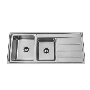 Marki 1 & 3/4 LHB Sink 1TH 1160x500 Stainless Steel by Beaumont Tiles, a Kitchen Sinks for sale on Style Sourcebook
