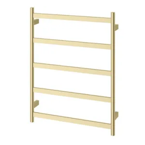 Five Flat Bar Heated Towel Ladder 550mm X 740mm Brushed In Gold By Phoenix by PHOENIX, a Bathroom Accessories for sale on Style Sourcebook
