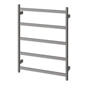Five Flat Bar Heated Towel Ladder 550mm X 740mm In Brushed Carbon By Phoenix by PHOENIX, a Bathroom Accessories for sale on Style Sourcebook