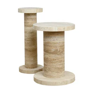 Olin Side Table Set - Travertine by Urban Road, a Side Table for sale on Style Sourcebook