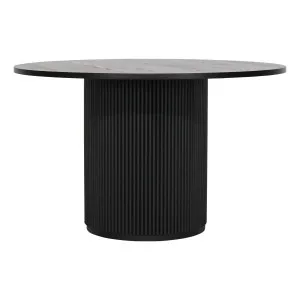 Fonda Round Dining Table 120cm in Black / Marble by OzDesignFurniture, a Dining Tables for sale on Style Sourcebook