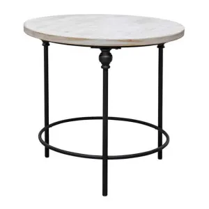 Lorette Timber & Iron French Round Hall Table, 60cm by Want GiftWare, a Console Table for sale on Style Sourcebook