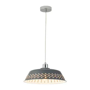 Wokson Iron & Leather Pendant Light, Grey by Lexi Lighting, a Pendant Lighting for sale on Style Sourcebook