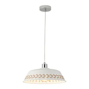 Wokson Iron & Leather Pendant Light, White by Lexi Lighting, a Pendant Lighting for sale on Style Sourcebook