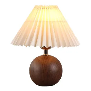 Orbelle Ceramic Base Table Lamp, Walnut / Beige by Lexi Lighting, a Table & Bedside Lamps for sale on Style Sourcebook