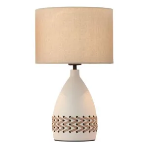 Piper Iron & Leather Base Table Lamp, Cream by Lexi Lighting, a Table & Bedside Lamps for sale on Style Sourcebook
