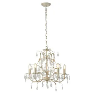 Stella Iron & Crystal Glass Chandelier, 5 Light by Lexi Lighting, a Chandeliers for sale on Style Sourcebook