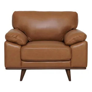 Melrose Armchair in Nest Leather Brown by OzDesignFurniture, a Chairs for sale on Style Sourcebook