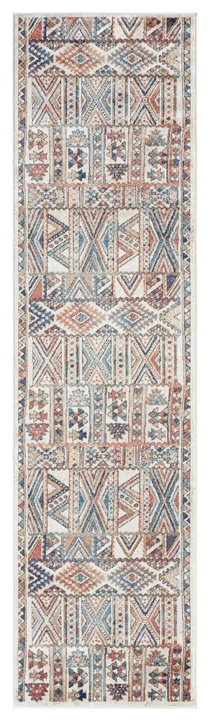 Cassie Orange And Blue Multi Colour Tribal Runner Rug by Miss Amara, a Contemporary Rugs for sale on Style Sourcebook