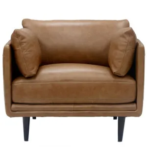 Lennox Mali Tan Leather Armchair by James Lane, a Chairs for sale on Style Sourcebook