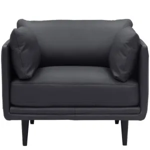 Lennox Madryn Black Coffee Leather Armchair by James Lane, a Chairs for sale on Style Sourcebook