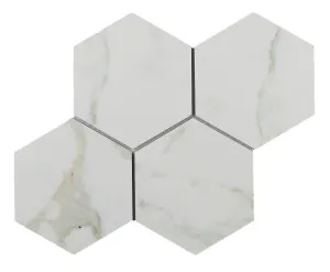 Euromarmo Calacatta Gold Polished Glaze Mosaic Tile by Beaumont Tiles, a Mosaic Tiles for sale on Style Sourcebook